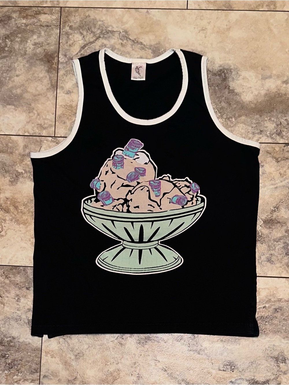 Icecream BBC Dollar Sundae Tank Top Black Graphic Sleeveless Size Large